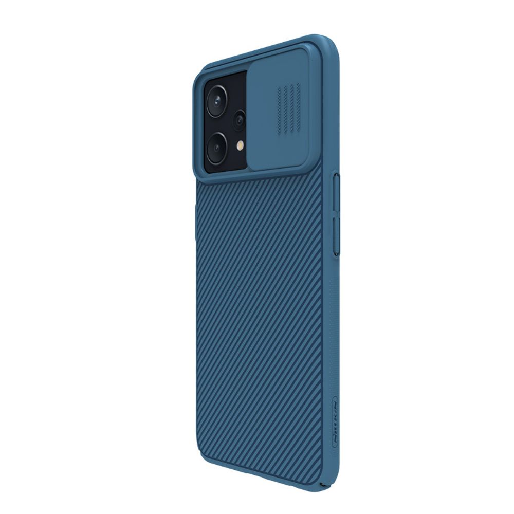 Чехол синего цвета от Nillkin CamShield Case для смартфона Realme 9 4G и 9 PRO+ 5G, с защитной шторкой для задней камеры