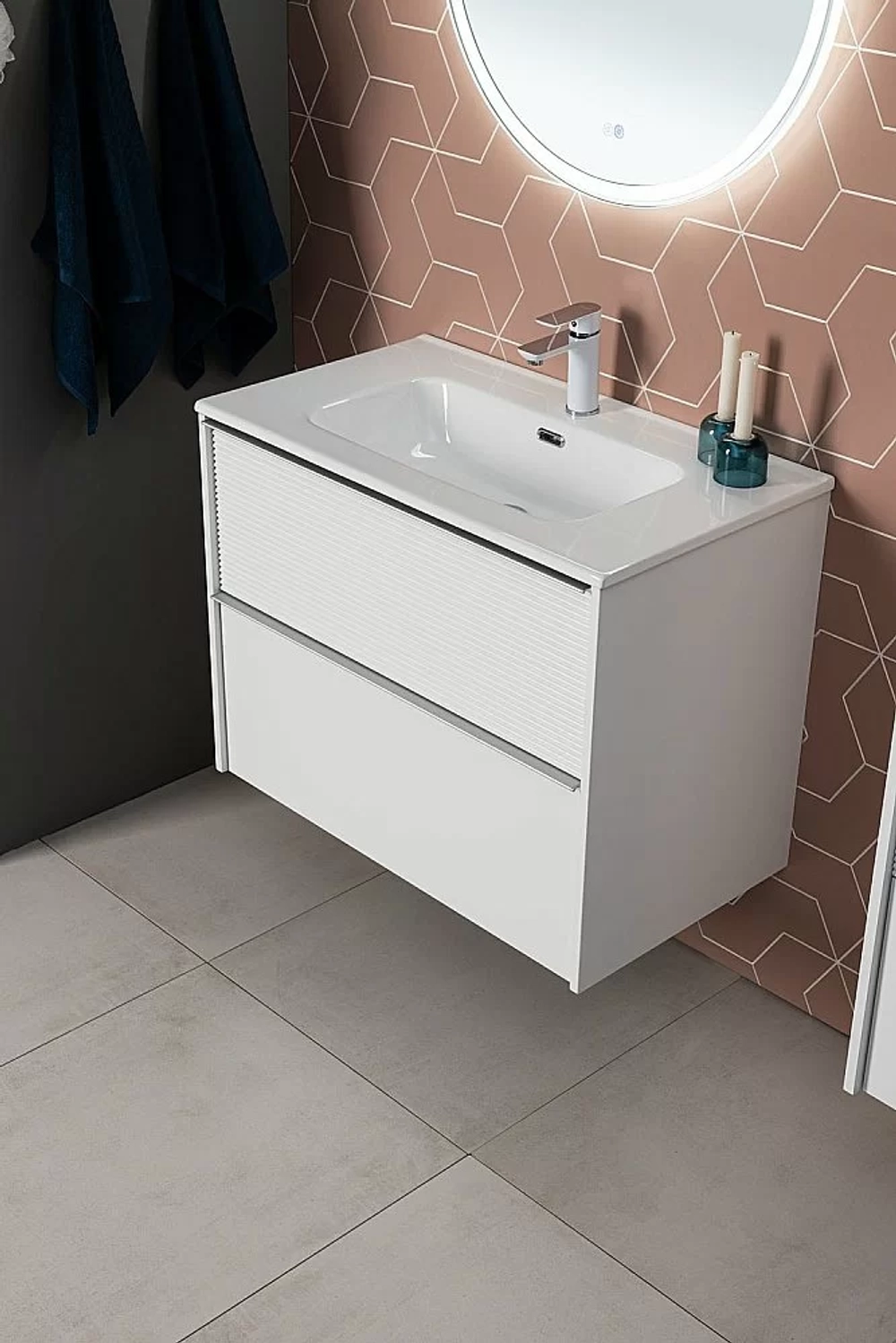 Тумба с раковиной Aquanet Вита 330473 60 белый матовый