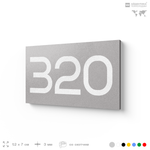 Номер на дверь 320, табличка на дверь для офиса, квартиры, кабинета, аудитории, склада, серая 120х70 мм, Айдентика Технолоджи