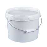 Ведро с металлической ручкой 11л + крышка с замком цвет белый