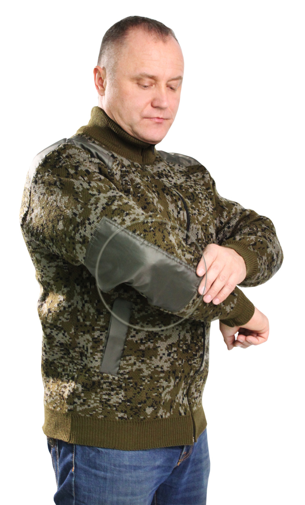 Джемпер мужской Цифра на молнии с нашивками