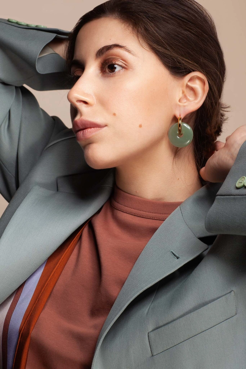 Серьги Несовпадающие Нефрит – Зеленые