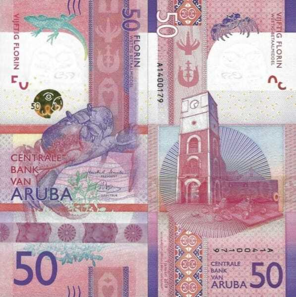 Аруба 50 флоринов 2019 Краб UNC