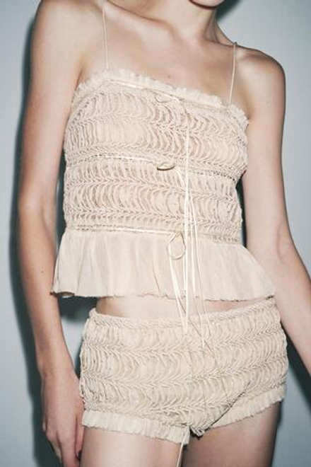 ZARA КОМБИНИРОВАННЫЙ ТОП, РОЗОВАТЫЙ