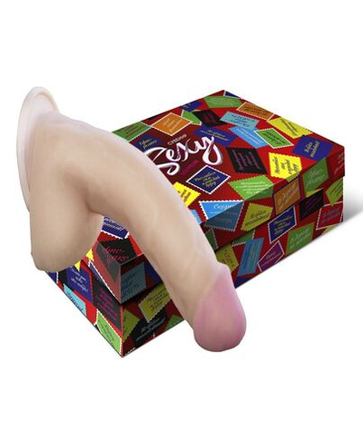 Сувенирный фаллос из неоскина - 17 см. (Цвет: телесный)