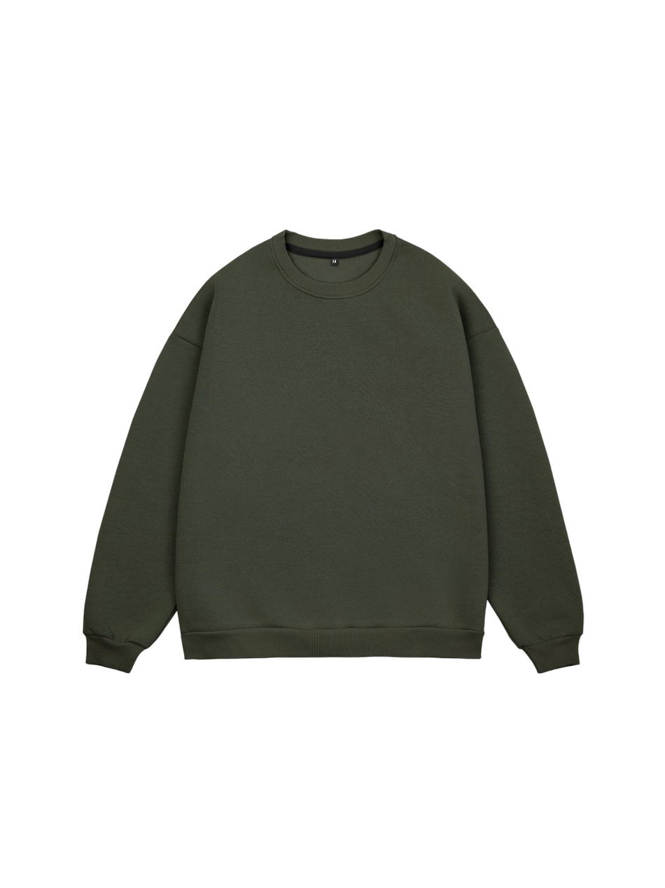 Свитшот оверсайз, без начеса (хаки)