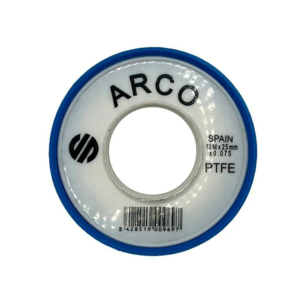 Лента ФУМ ARCO 25х0,075 тефлоновая, 12 метров, белый (05303)