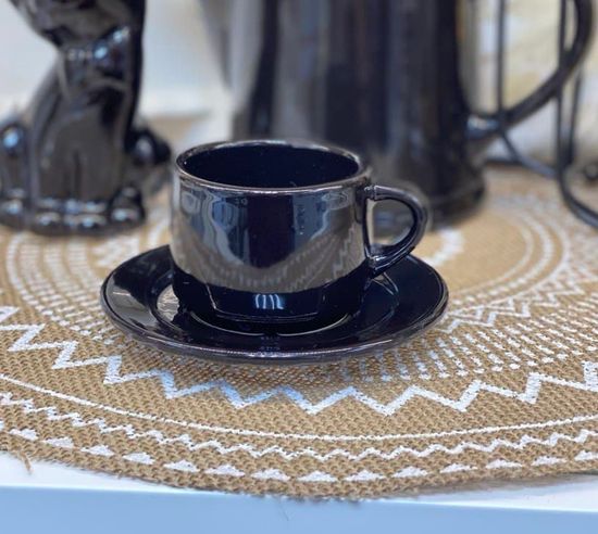 Кофейная пара Чёрный оникс: чашка 80 мл, блюдце d=5,2 см