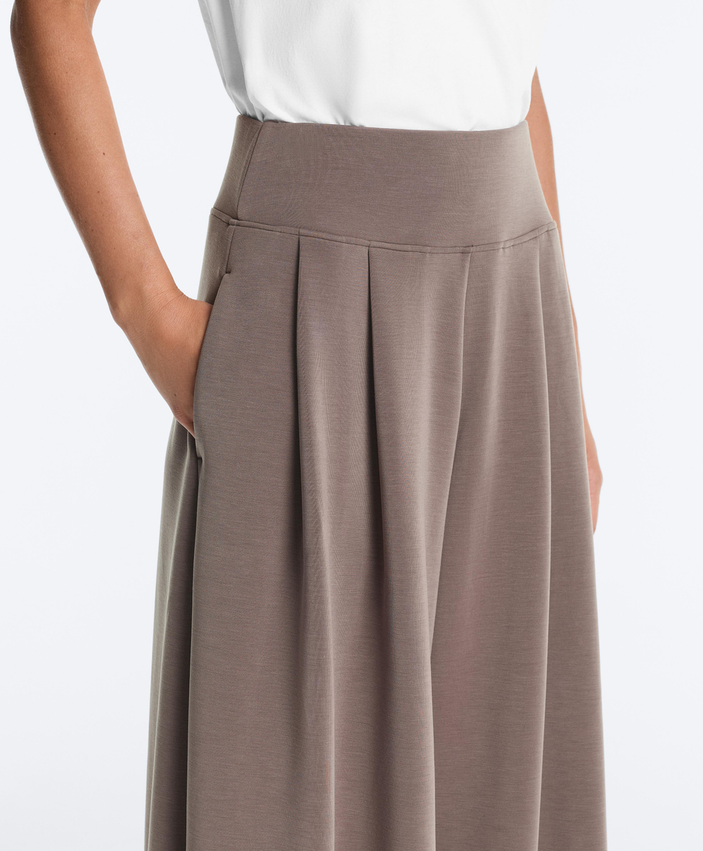 OYSHO Брюки с широкими штанинами и корсетным поясом, серо-коричневый