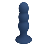 Синяя анальная пробка со смещенным центром тяжести - 16,5 см.