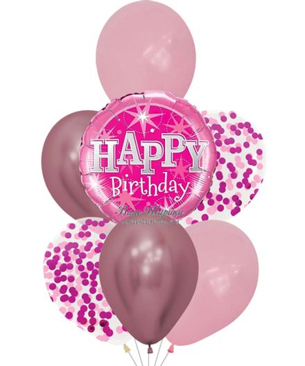 Фонтан на День Рождения "Розовый Happy Birthday"