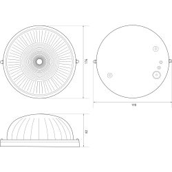 Светильник ЭРА НБП 03-60-001 Акватермо алюминий/стекло IP54 E27 max 60Вт D176 круглый черный термостойкий