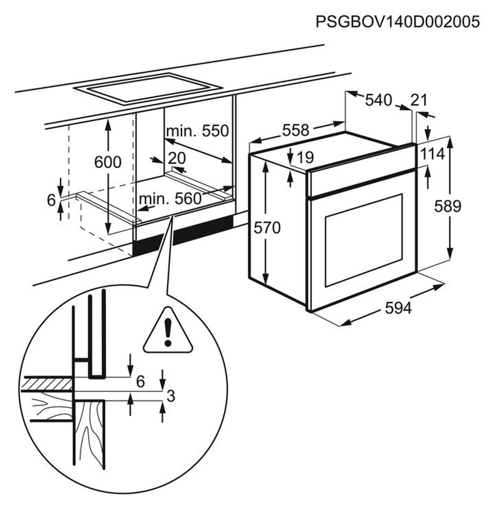 Встраиваемый электрический духовой шкаф Electrolux EZF 5C50 X
