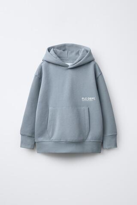 ZARA БАЗОВОЕ ХУДИ С КАПЮШОНОМ, ЖЕМЧУЖНО-СЕРЫЙ