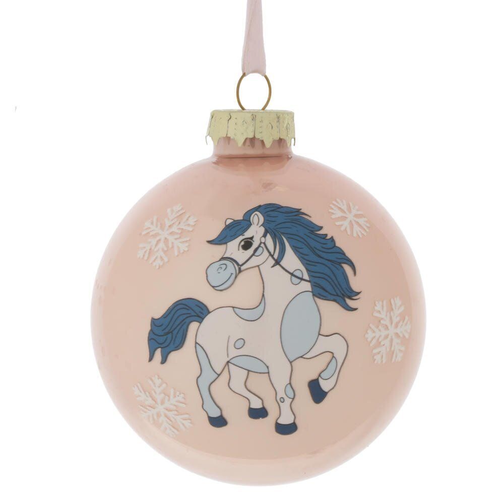 GAEM Украшение новогоднее "Шар с лошадкой", D 8 см, L8 W8 H9 см