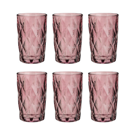 MILLIMI Набор стаканов 6 шт, 350 мл, стекло, бордовый ромб