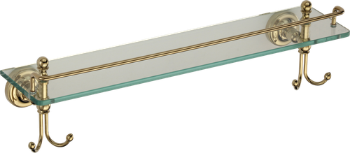 31007-E Полка стеклянная (ЗОЛОТО) GANZER  (10/1шт)