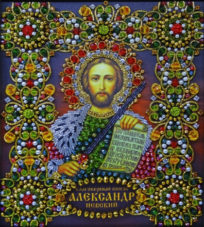 Ии-4 Набор для вышивания хрустальными камнями Святой Александр