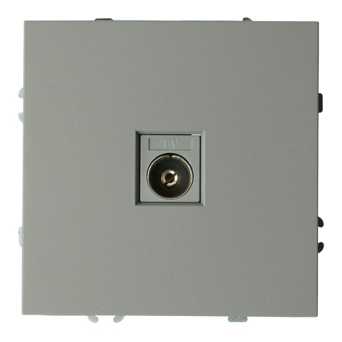 Розетка телевизионная 1-местная (механизм), STEKKER, 75 Ом, 5-862МГц, серия Эмили, RST00-5108-10, платиново-серый, soft touch 49953