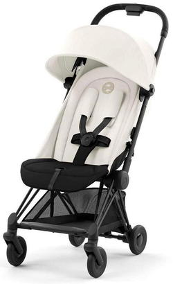 Коляска Cybex Coya Matt Black Frame Cloud G i-Size Moon Black Plus 2 в 1 Off White с дождевиком и бампером