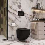 Унитаз подвесной Ceruttispa СЕЛЛА (SELLA) Aria MB CT9160 черный матовый, ТЕРМООБЖИГ (не плёнка) безободковый (490х360х325)