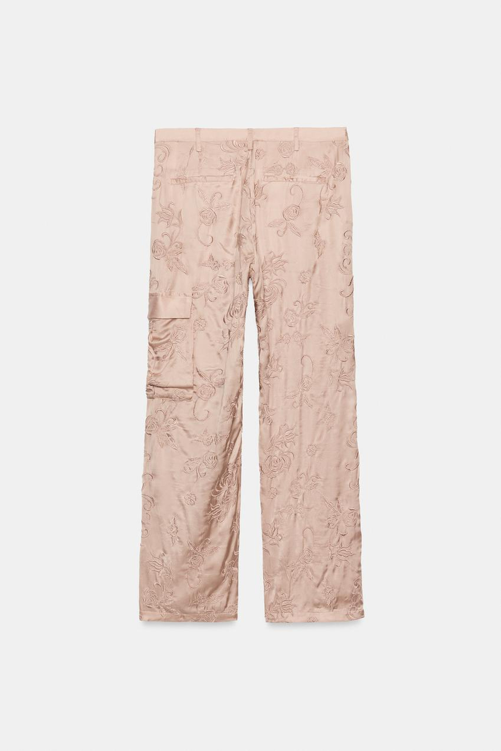 ZARA БРЮКИ КАРГО С ВЫШИВКОЙ — ZW COLLECTION, РОЗОВЫЙ
