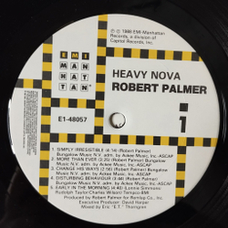 Винтажная виниловая пластинка LP Robert Palmer Heavy Nova (USA 1988)