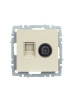 BRITE Розетка двойная TV+RJ45 кат.5E РТВ/РК12-БрКр бежевый IEK