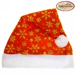 Колпак новогодний «Снежинки» 28*38см, Красный