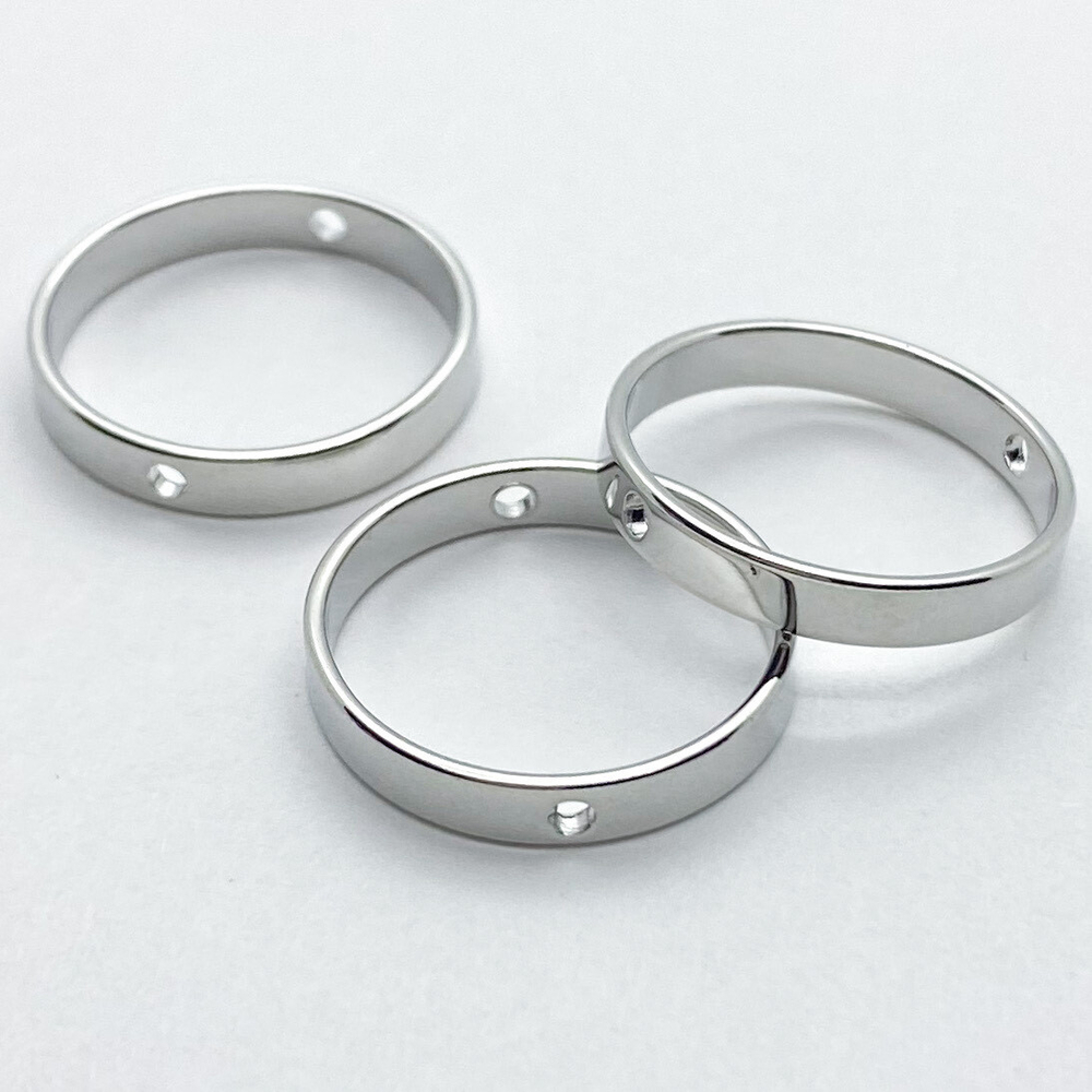 Коннектор-рамка, цвет серебро, размер 17*3 мм, цена за 1 шт