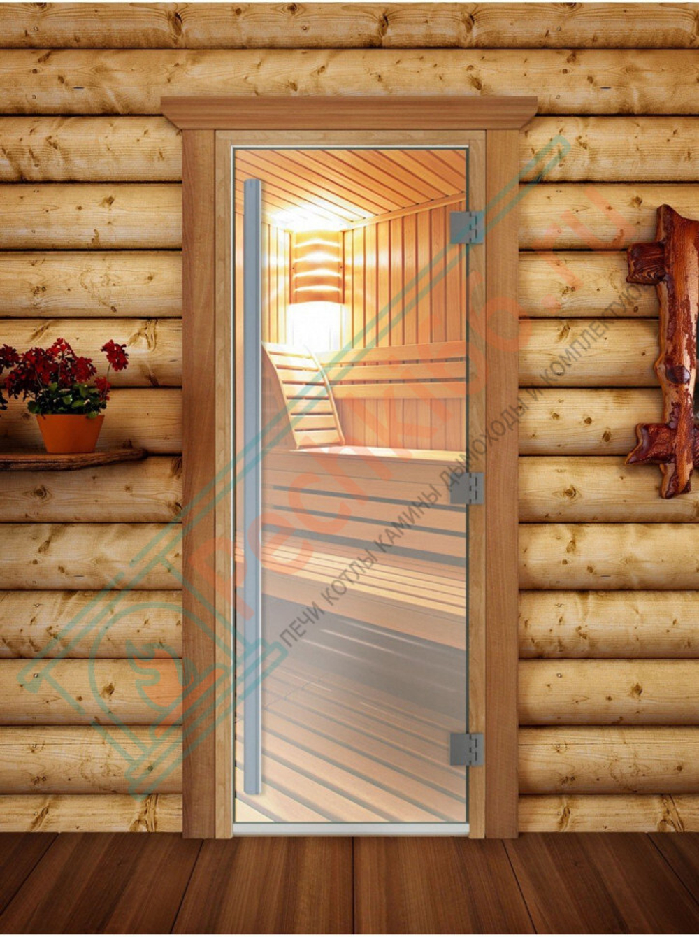 Дверь для бани и сауны Престиж прозрачная, 2100х800 по коробке (DoorWood) в Кирове