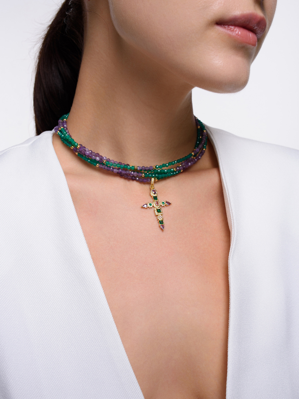 Колье "Queen cross" Gold