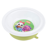 Тарелка детская глубокая на присосе с декором "малышарики" (салатовый)