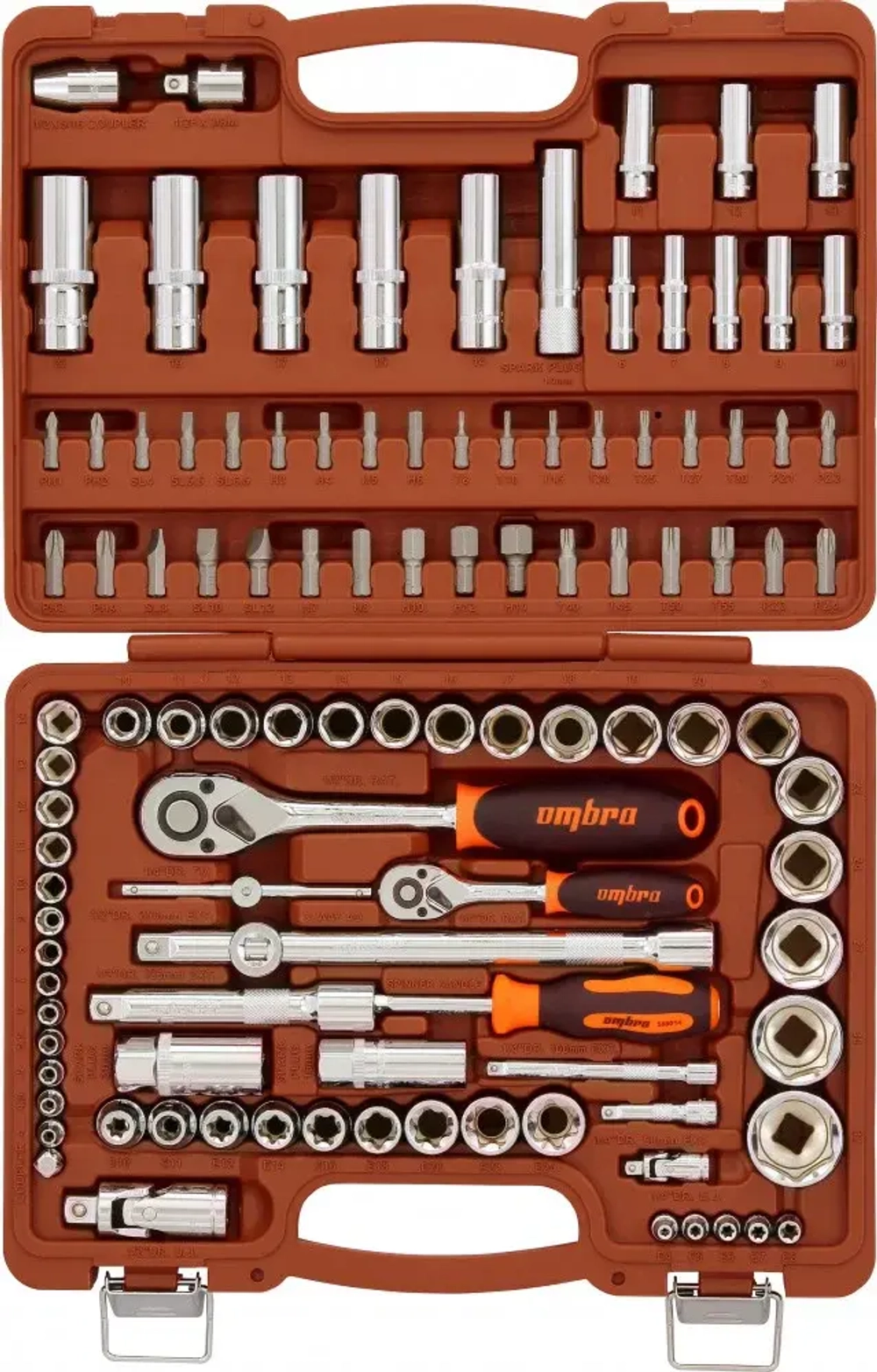 Ombra OMT108S Набор инструмента универсальный 1/4", 3/8", и 1/2"DR, 108 предметов