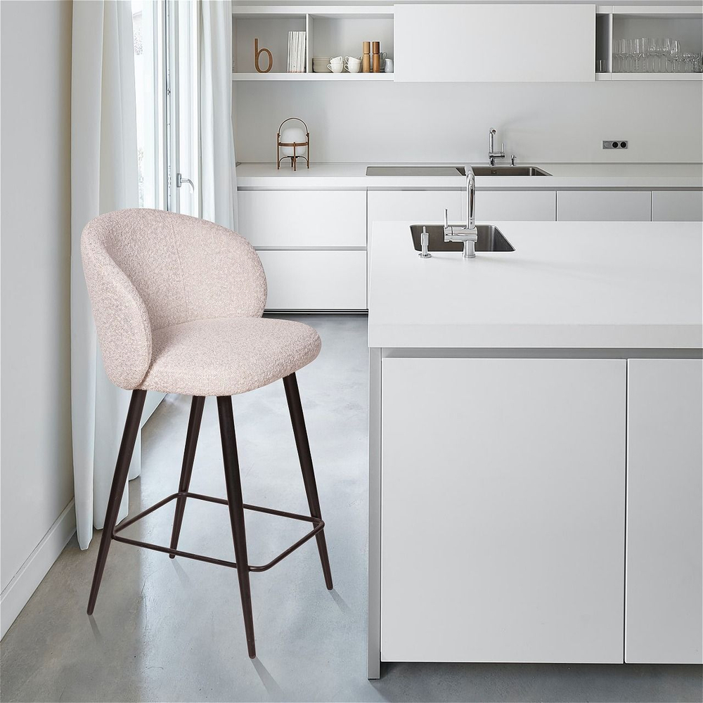 Стул полубарный Vito поворотный 360 градусов, букле серый