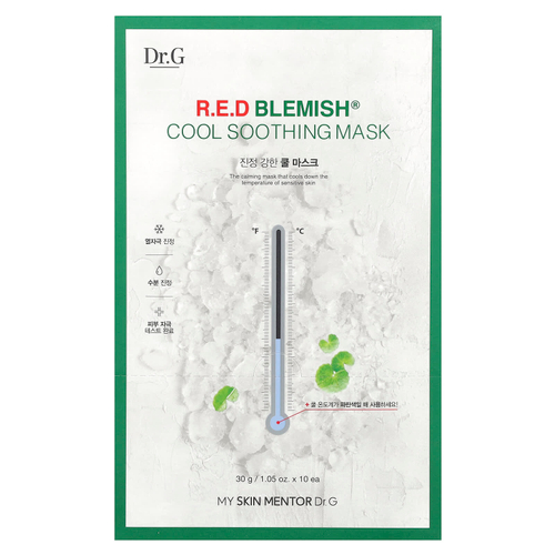 Dr. G, холодная успокаивающая маска для лица от несовершенств кожи, 10 шт. по 30 г (1,05 унции)