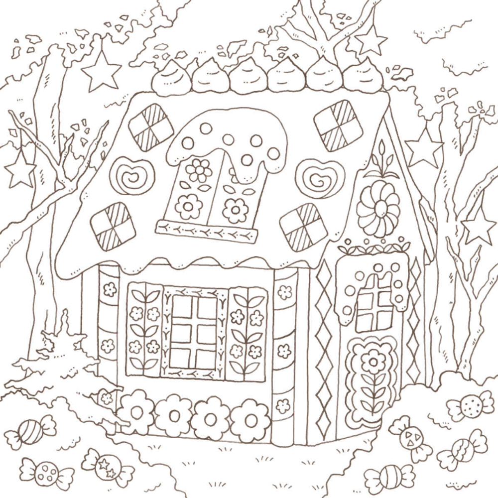 To the beyond of the world fairy tale story. Coloring book
