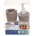 Набор для ванной из 4-х предметов «Монро» бежевый