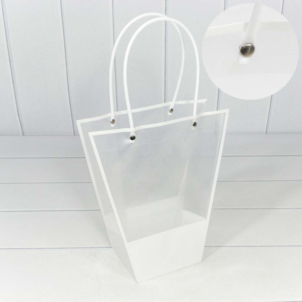 Пакет подарочный 24х26х11см Ваза для цветов (Белый)