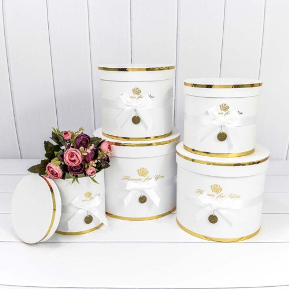 Коробка 22.5х19.5 см Набор 5 шт "Flowers For You" (Белый)