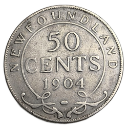 Монета 50 центов (cents) 1904 год Ньюфаундленд