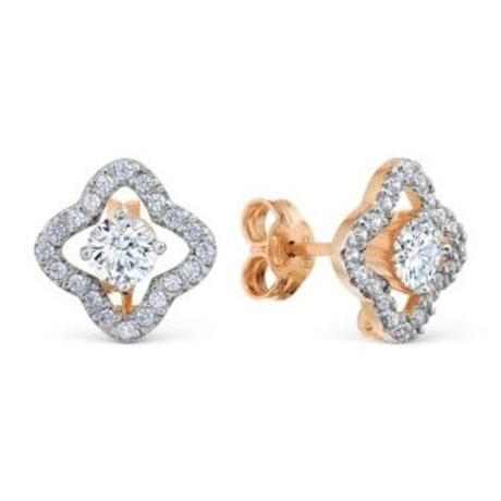 Серьги-трансформеры из золота с фианитами