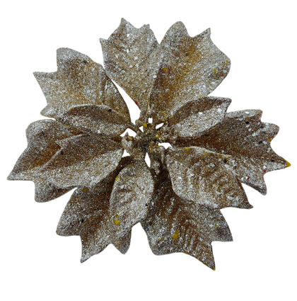 Пуансеттия на клипсе шампань 24 см [Арт.A 56225]