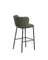 Барный стул Ciselia из темно-зеленого шенилла с ножками из черной стали