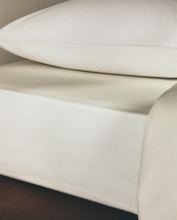 Zara Home - Простыня с ситцевой резинкой, высота 30 см (вес 200 нитей), ванильный, 160х200х30 см