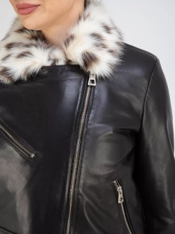 Кожаная куртка демисезонная утепленная косуха