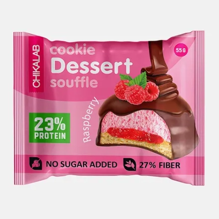 Печенье Chikalab глазированное малиновый десерт без сахара 55г