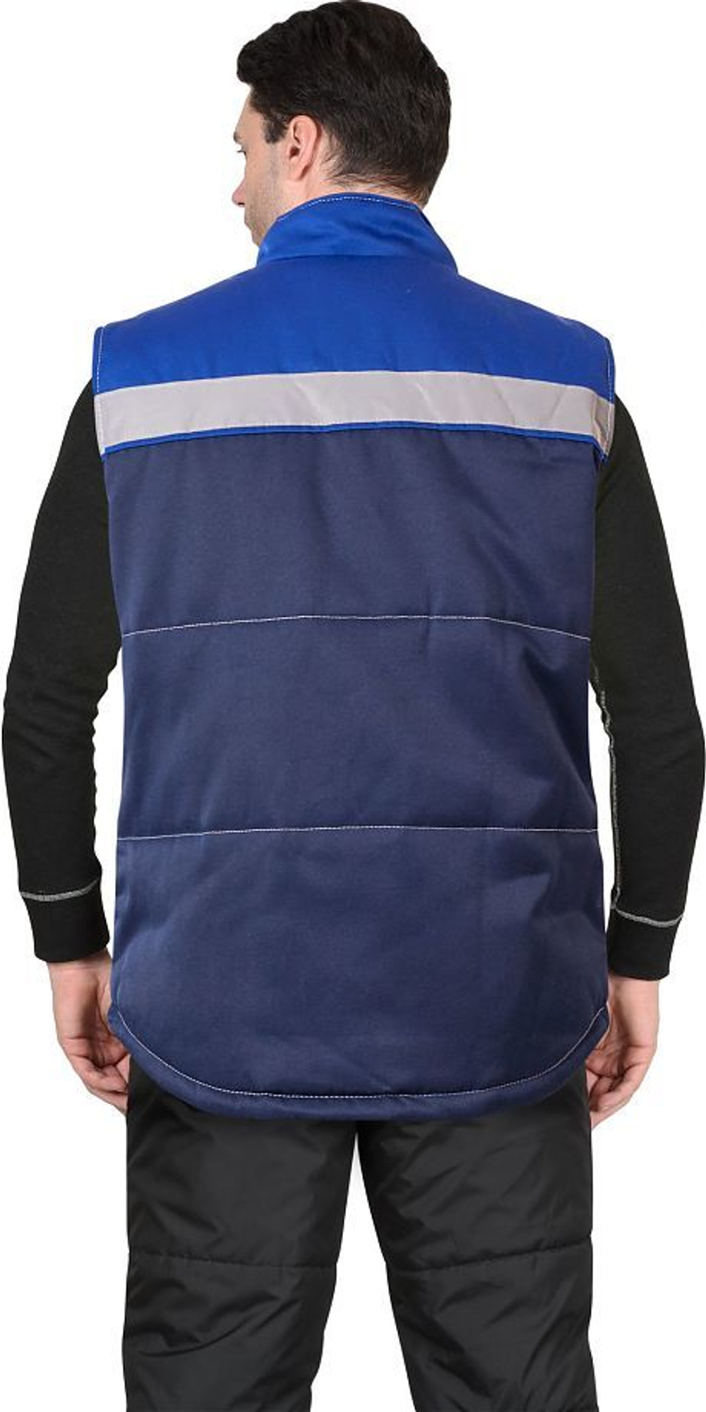 Жилет Синий с васильковым тк. Смесовая