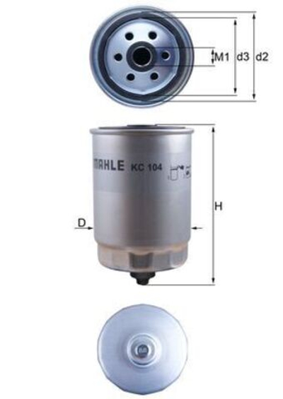 MAHLE - KC104-MAH - Fuel Filter