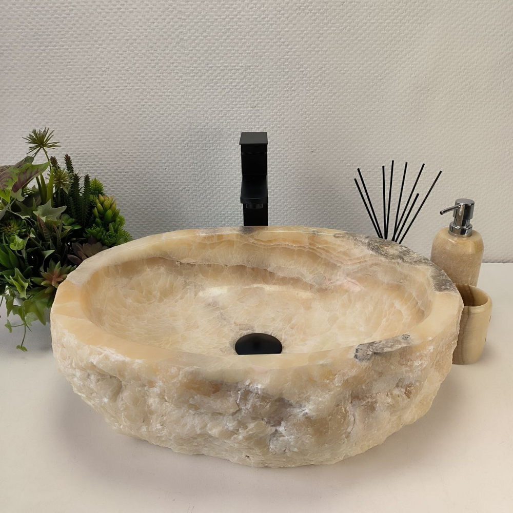 Купить Раковина из оникса Erozy Yellow EO-02728 52x39x15 см